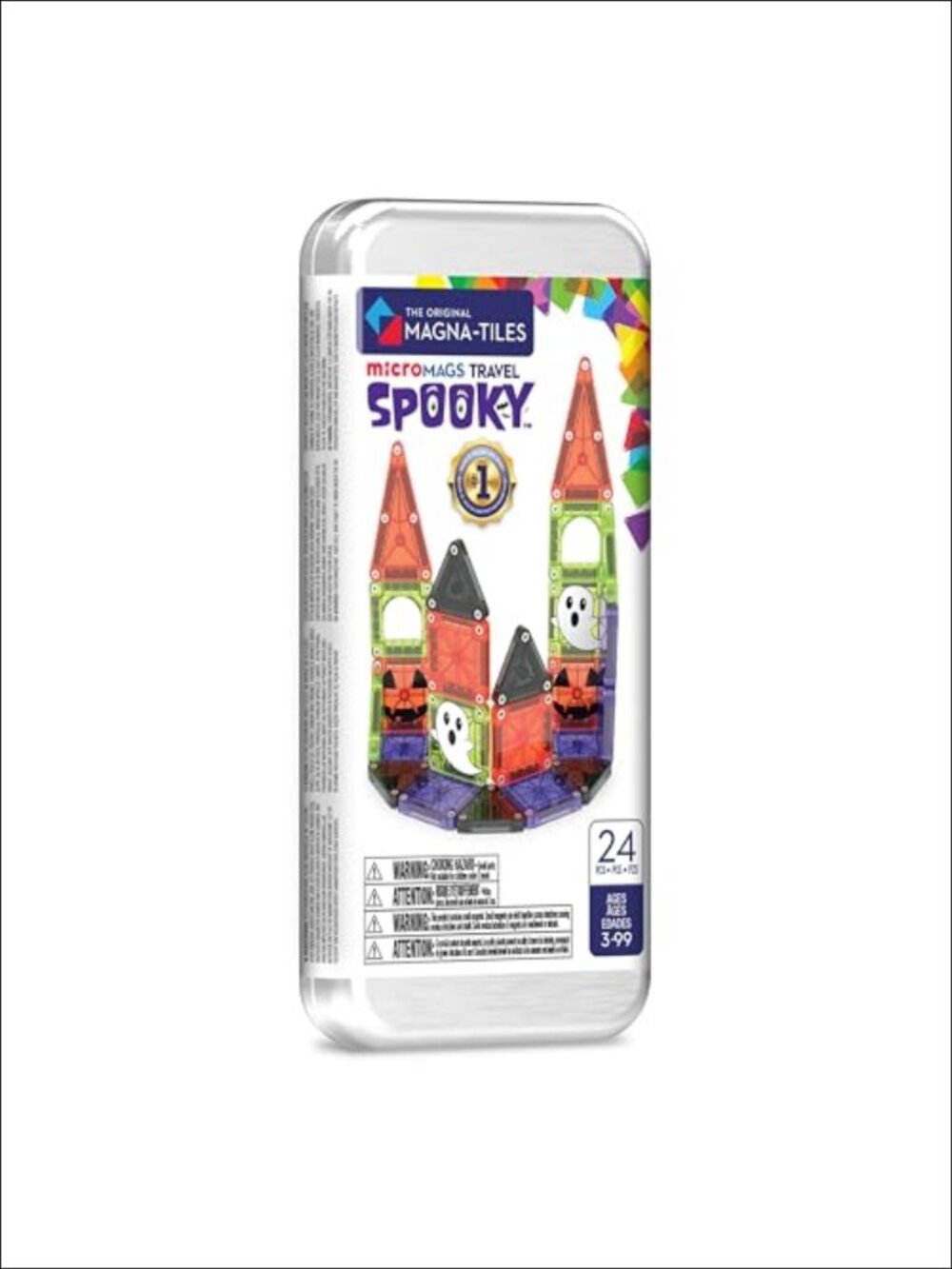 MAGNA-TILES microMAGS 24-Piece Spooky Travel Set Magnetic Building Toy Kids